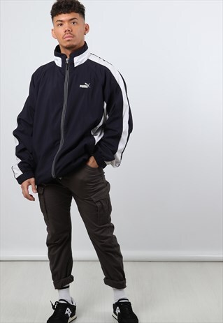 VINTAGE PUMA XL NAVY LIGHTWEIGHT JACKET