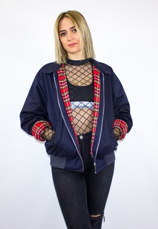 VINTAGE TARTAN HARRINGTON BOMBER JACKET