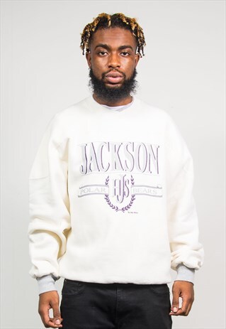 90'S VINTAGE RUSSELL ATHLETIC COLLEGE USA IVORY SWEATSHIRT