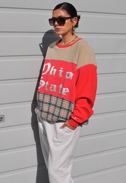 00's vintage reworked Champion fleece nova check sweatshirt