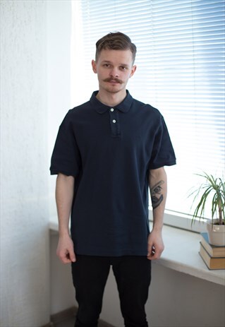 VINTAGE 90'S NAVY COTTON POLO SHIRT