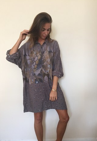 CRAZY PATTERNED VINTAGE RETRO FESTIVAL OVERSIZED SHIRT