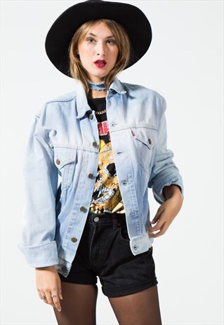 VINTAGE 80S CLASSIC LEVI'S BASIC DENIM JACKET / S1609