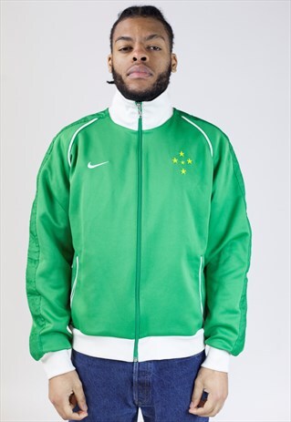 VINTAGE NIKE GREEN ZIP UP 90'S JACKET