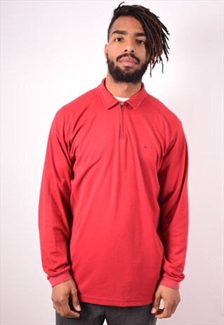 NIKE MENS VINTAGE TRACKSUIT TOP XL RED 90S