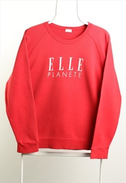 Vintage Elle Crewneck Sweatshirt Red Size M