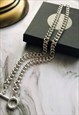 STERLING SILVER CHUNKY SILVER ALBERT T BAR NECKLET FOR MEN