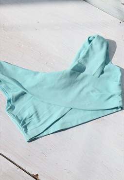 Vintage light blue stretch crop top.