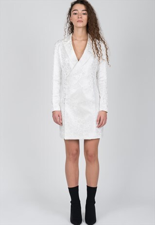 CHINESE JACKET DRESS IN WHITE