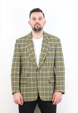 Dorset Vintage Men UK 42S Wool Tartan Check Blazer Jacket L
