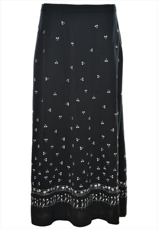 VINTAGE BLACK MIDI SKIRT - M