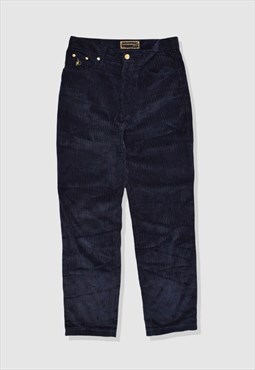 Vintage 90s Roccobarocco Corduroy Trousers in Navy Blue