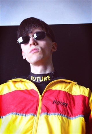 VINTAGE 90S YELLOW RED FUTURE TRACK JACKET