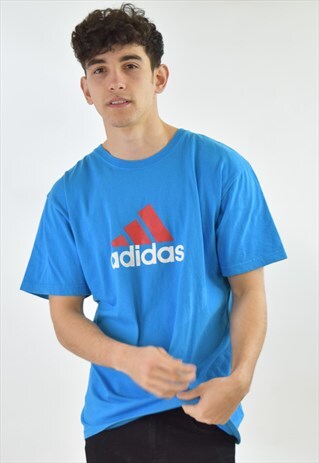 VINTAGE BLUE 90S ADIDAS SPORTS T SHIRT