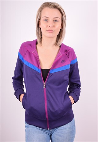 NIKE WOMENS VINTAGE TRACKSUIT TOP JACKET MEDIUM PURPLE 90'S