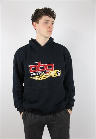 VINTAGE GRAPHIC BLACK 90S HOODIE