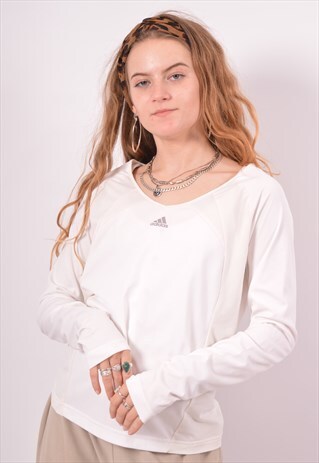 VINTAGE ADIDAS TOP LONG SLEEVE WHITE