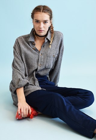 90'S RETRO WORKWEAR MONOCHROME OVERSIZED DADS SHIRT