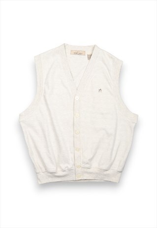 Cream '80s button down sweater vest
