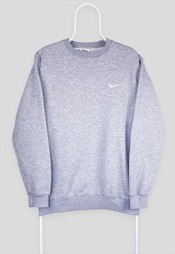 Vintage Nike Grey Sweatshirt Large Swoosh Embroidered