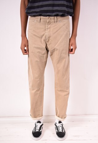 CALVIN KLEIN MENS VINTAGE TROUSERS W34 L33 BROWN 90S