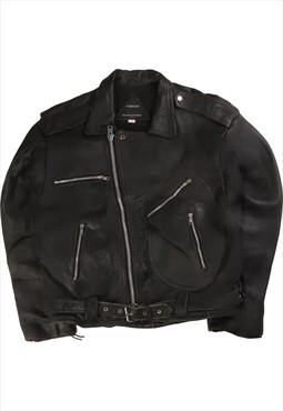 Vintage 90's SK Fashion Leather Jacket Heavyweight Full Zip