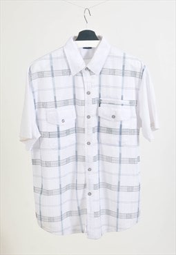 Vintage 90s checkered shirt in white