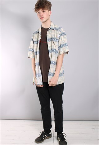 VINTAGE ABSTRACT CRAZY PATTERN SHIRT