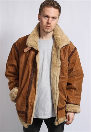 VINTAGE SUEDE SHERPA JACKET