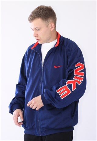 VINTAGE MENS NIKE BIG LOGO TRACK TOP JACKET