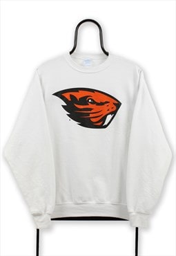 Vintage White Oregon State NCAA Sweatshirt Womens