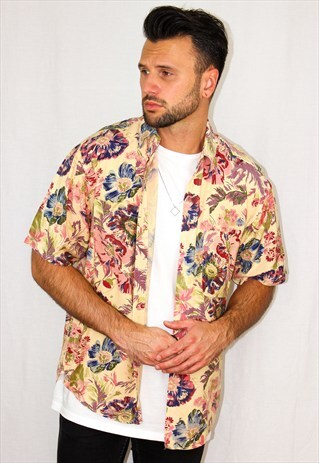 VINTAGE FLORAL PRINT FESTIVAL SHIRT