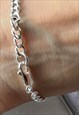 STERLING SILVER SCREW CLASP PAPERCLIP BRACELET 7 INCH 