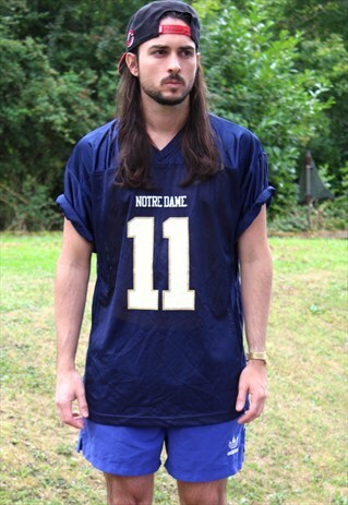 VINTAGE 90S NOTRE DAM COLLEGE AMERICAN FOOTBALL JERSEY - LRG