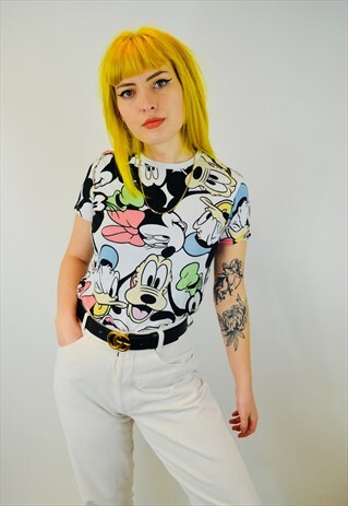 VINTAGE DISNEY MICKEY MOUSE ALL OVER PRINT T-SHIRT