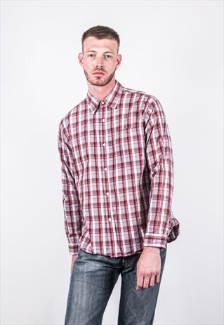 VINTAGE RED LONG-SLEEVED WRANGLER SHIRT