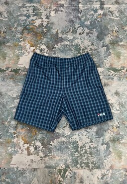 Vintage Y2K Checked Fila Embroidered Spell Out Shorts