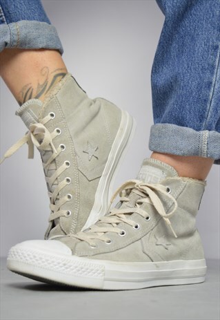 VINTAGE 90S CONVERSE GREY SUEDE HI-TOPS FESTIVAL RETRO