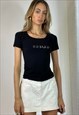 VINTAGE Y2K GUESS LOGO T-SHIRT TOP BLACK GRUNGE