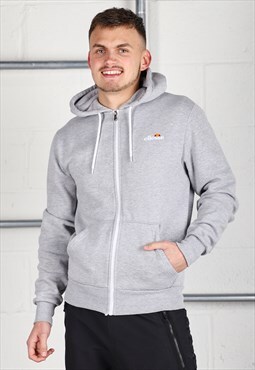 Vintage Ellesse Hoodie in Grey Zip Up Lounge Jumper Small