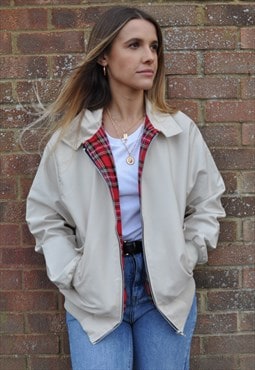 New Womens Tartan Harrington Mod Bomber Jacket Coat 