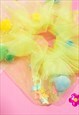 MINDY - HANDCRAFTED FESTIVAL BUTTERFLY GREEN FILLED SCRUNCH