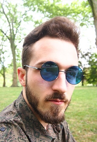 BLUE LENS SMALL ROUND JOHN LENNON SUNGLASSES