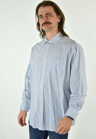 VINTAGE 90'S TOMMY HILFIGER BLUE PLAID SHIRT SIZE XL