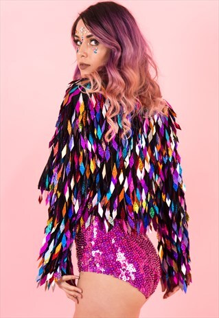 RAINBOW CHUNKY SEQUIN JACKET