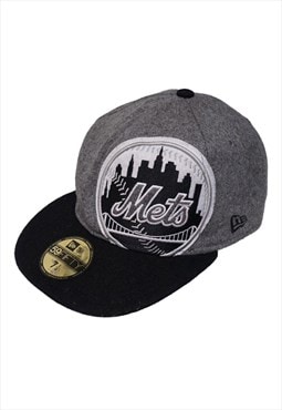 Vintage New Era MLB New York Mets Grey Snapback Cap Mens