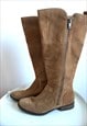 VINTAGE BROWN SUEDE LEATHER COWBOY WESTERN BOOTS SHOES