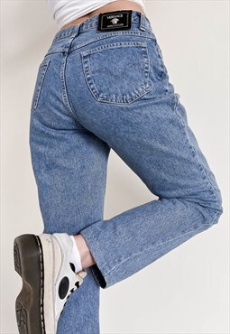 Vintage 90s Straight Fit Washed Blue Denim Women Jeans S