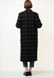 VINTAGE TWEED COAT WOMEN, BROWN WOOL COAT, CHECKERED 4497