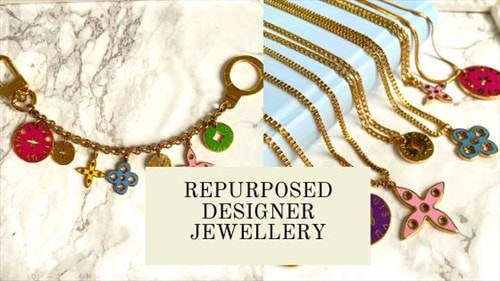 Repurposed vintage Louis Vuitton jewelry